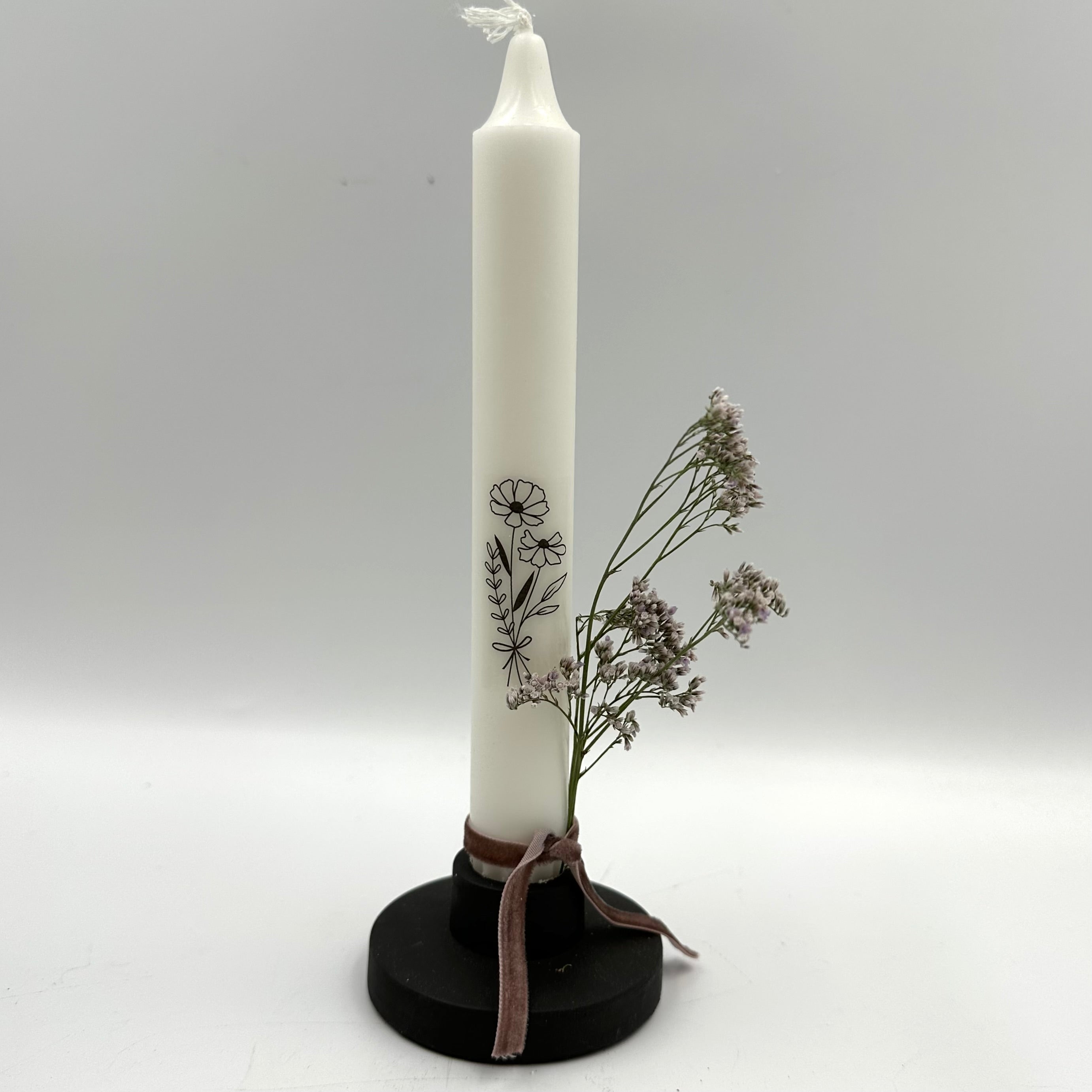 Kerze mit Kerzenhalter „Blumenstrauß “