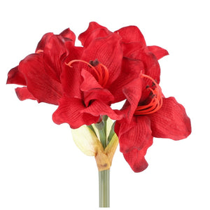 Amaryllis - künstlich - rot - 3 Blüten