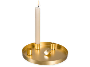 Tablett mit magnetischen Kerzenhaltern - gold