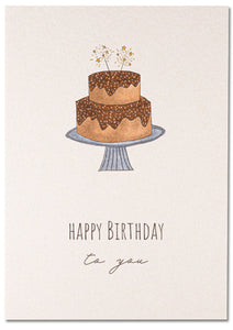 Postkarte - Happy Birthday Cake