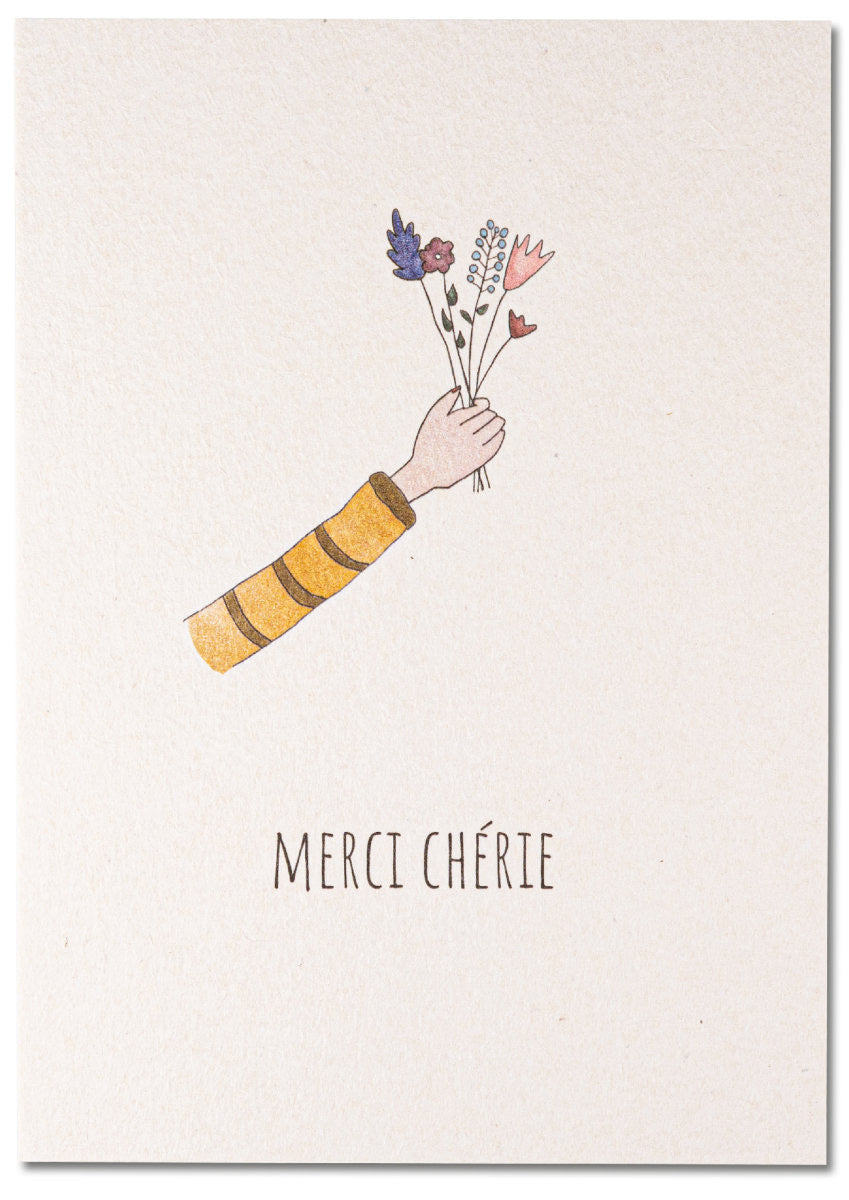 Postkarte - Merci Cheri