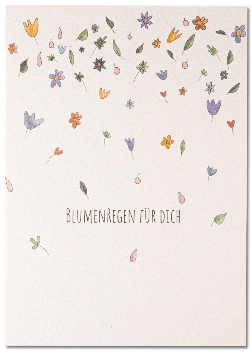 Postkarte - Blumenregen für dich
